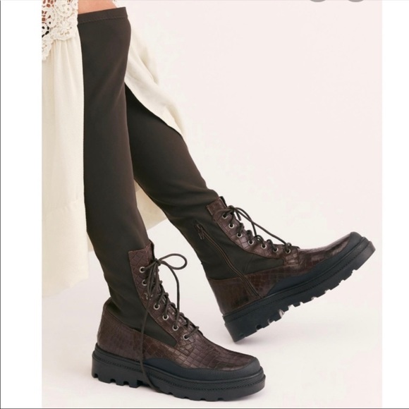 Free People Shoes - Free People | Shoreditch Brown Tall Lace Up Boots